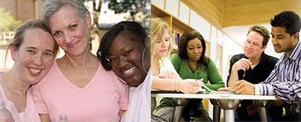 People sitting and smiling together